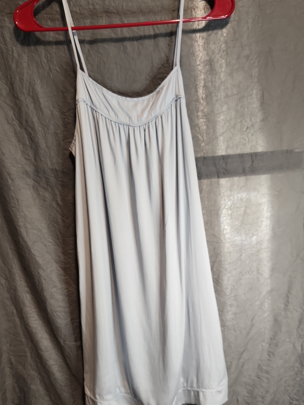 100% Silk  Baby Doll Light Blue Pillowcase Hem.